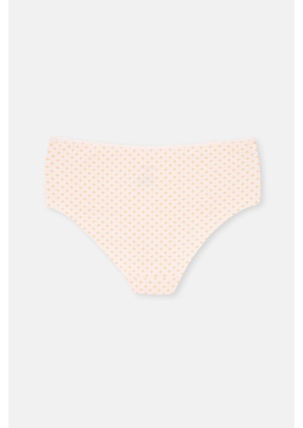 Açık Somon-Soft Pembe Kadın 3'lü Desenli Hıpster Külot