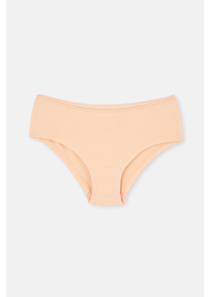 Açık Somon-Soft Pembe Kadın 3'lü Desenli Hıpster Külot