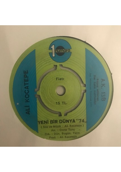 Ali Kocatepe - Dilerim Tanrıdan (Bedduam) - Orijinal Dönem Baskı 45'lik Plak