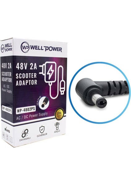 48 Volt 2 Amper Scooter Hoverboard Şarj Adaptörü WP-4802PS