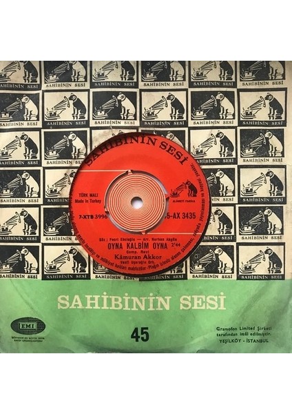 Kamuran Akkor - Oyna Kalbim Oyna - Orijinal Dönem Baskı 45'lik Plak