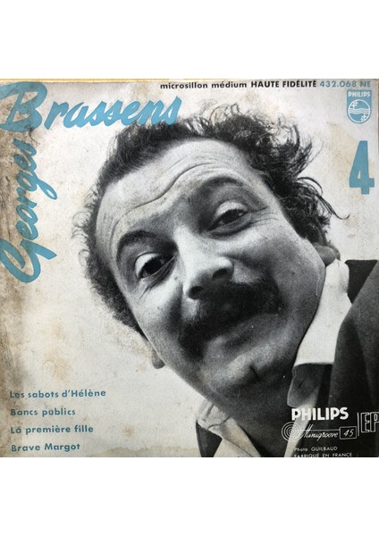 Georges Brassens - Les Sabots D'hélène-Bancs Publics - Orijinal Dönem Baskı 45'lik Plak