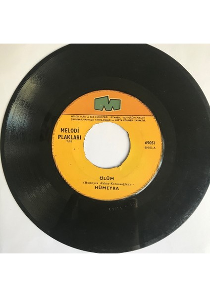 Hümeyra - Ölüm - Orijinal Dönem Baskı 45'lik Plak