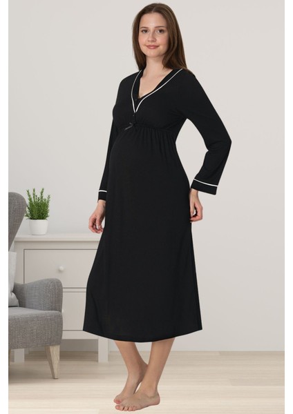 Siyah Hamile Lohusa Gecelik