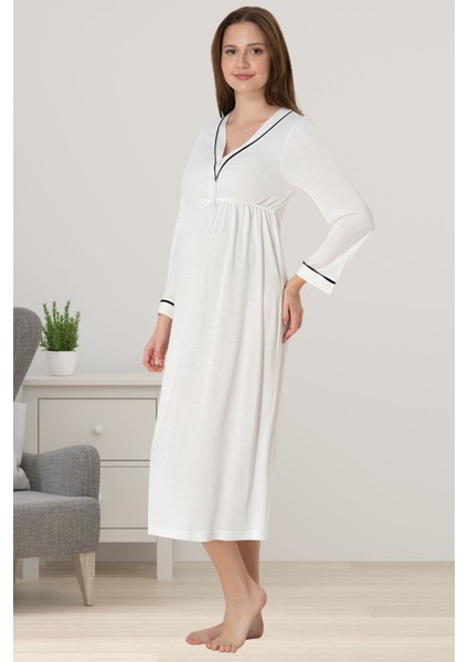 Ekru Hamile Lohusa Gecelik