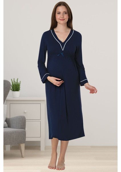 Lacivert Hamile Lohusa Gecelik