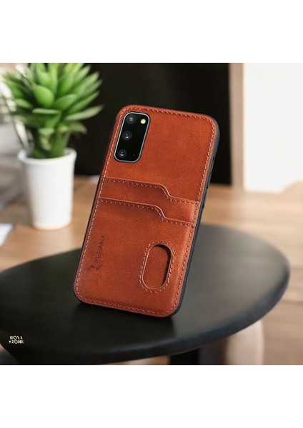 Samsung Galaxy S20 Fe Zebana Kartlıklı Pu Deri Kılıf