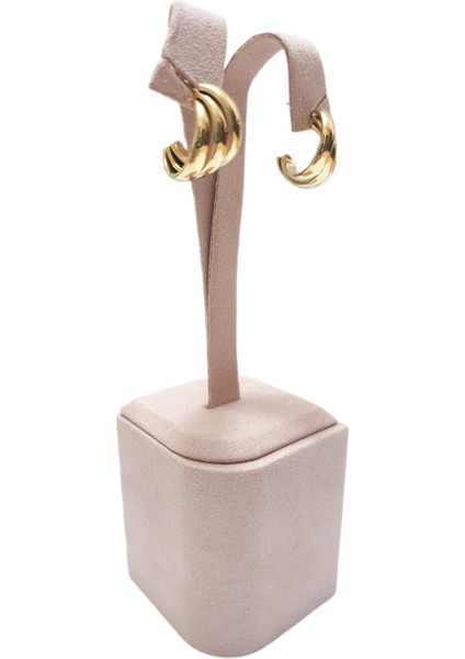 Çelik Küpe Burgu Motifli 3'lü Yarım Halkalı 1 cm Genişlik 2 cm Uzunluk Altın Sarısı (Gold) fiyatları