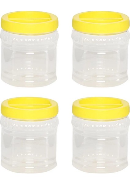 Plastik Kavanoz Pet Bidon Saklama Kabı 1 Litre 4 Adet Turşu Salça Kavanozu 1000ML