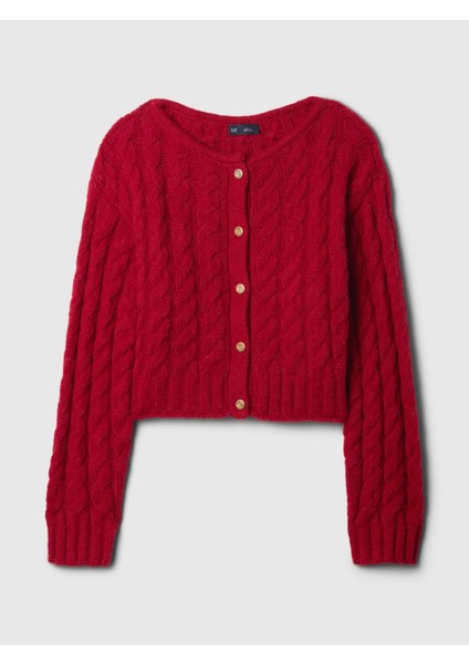 Kadın Kırmızı Gap × Cult Gaia Cable Örgü Crop Hırka