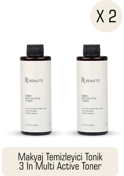 Makyaj Temizleyici Tonik - 3 In 1 Multi Active Toner - 2'Li Set