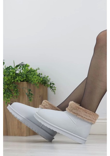 Deri Görünümlü Içi Kürklü Bot Gri fırsatları