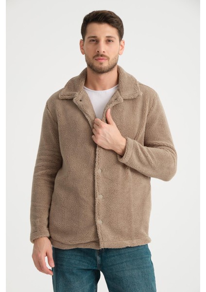 %100 Pamuk, Gömlek Yaka, Düğmeli Erkek Peluş Ceket modelleri