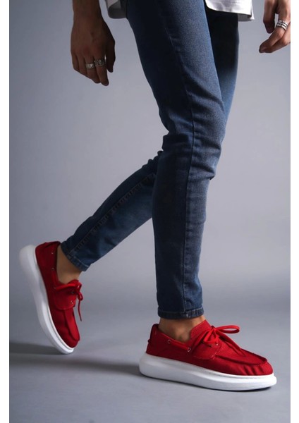 K&a Yüksek Taban Mevsimlik Keten Ayakkabı 009 Kırmızı indirimleri