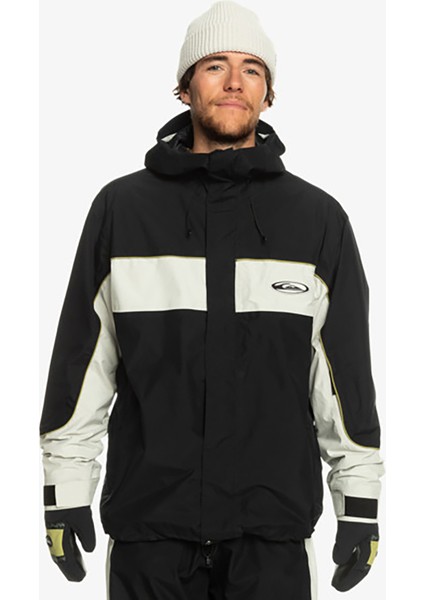 Siyah Erkek Kapüşon Yaka Regular Fit Gore-Tex Kayak Montu EQYTJ03406 High Altitude Gore-Tex J