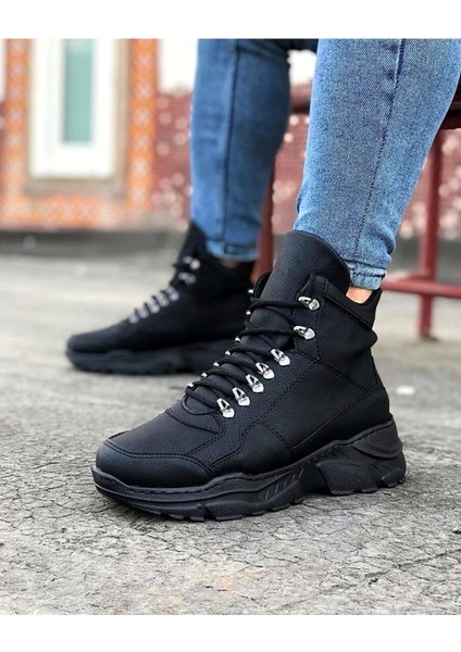 K&a KA07 Kömür Renk Uzun Bağcıklı Bot