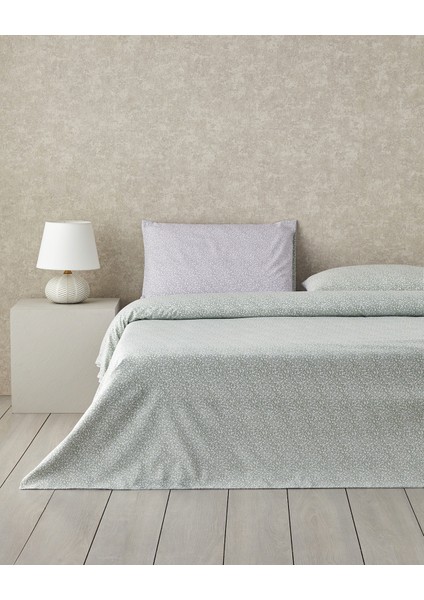 Lush Blooms Kolay Ütülenir Tek Kişilik Nevresim Takımı 160X220 cm Lila-Yeşil