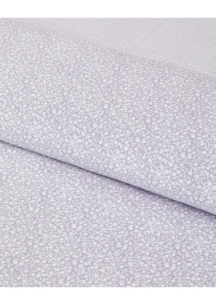 Lush Blooms Kolay Ütülenir Tek Kişilik Nevresim Takımı 160X220 cm Lila-Yeşil