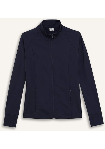 fit Fitted Dik Yaka Fermuarlı Sweatshirt HIRKA E7755AX25SP