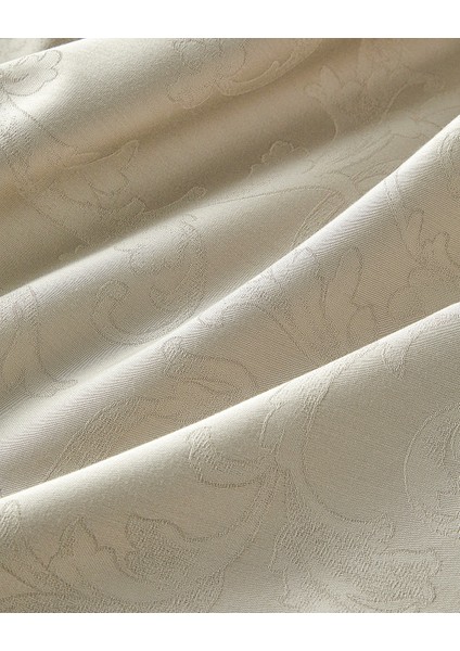 Royal Scroll Jakarlı Pamuk Saten Çift Kişilik Nevresim Takımı 200X220 cm Taş Rengi