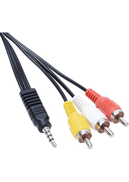 Uydu Alıcısı Av Kablo 3.5 mm St Erkek / 3 Rca Kablo 1.2 Metre Kısa Jack Model (4835)