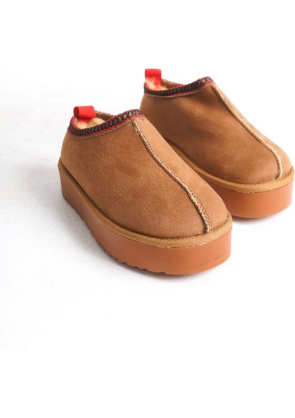 Leıla Bağcıksız Düz ve Kalın Taban Içi Kürklü Kısa Süet Kadın Bot Tt Taba indirimleri