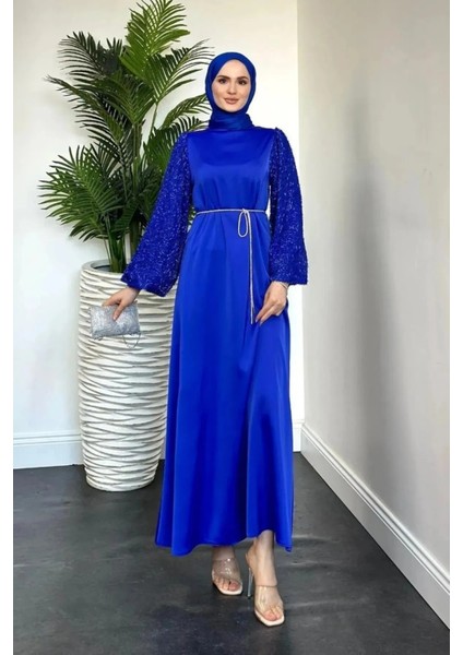 Kadın Carlotta Balon Kol Saten Abiye