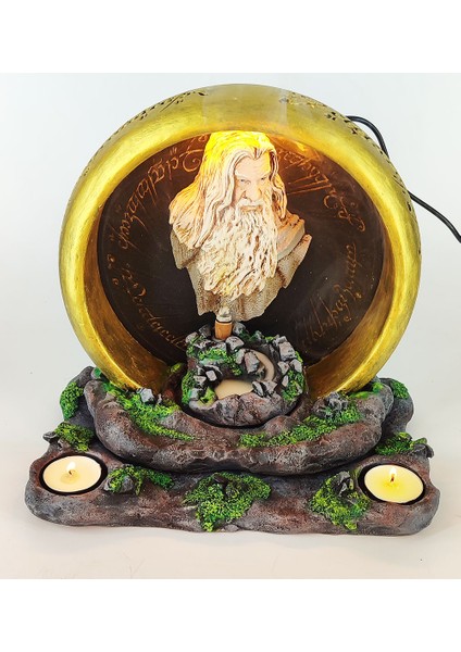 Güç Yüzüğü Gandalf Geri Akış Tütsülük ve Işıklı Mumluk