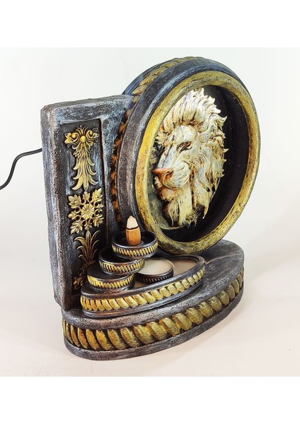 Barok Halka Aslan Tasarımı Metalik Geri Akış Tütsülük Işıklı fiyatları