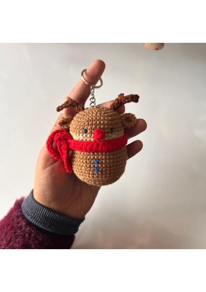 Elişi Geyik Anahtarlık / Örgü / Pinterest Çanta Süsü