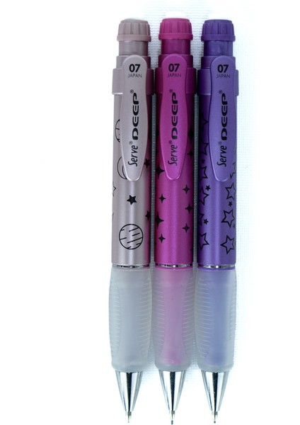 Serve Deep Kırtasiye Versatil Mekanik Kurşun Kalem 3'lü 0.7 mm Uzay Serisi Yumuşak Uçlu Ergonomik Tasarım Rahat Dayanıklı