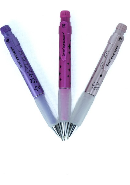 Serve Deep Kırtasiye Versatil Mekanik Kurşun Kalem 3'lü 0.7 mm Uzay Serisi Yumuşak Uçlu Ergonomik Tasarım Rahat Dayanıklı