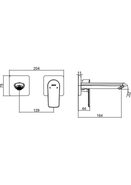 Eca Lia Ankastre Lavabo Bataryası Sıva Üstü Çift Rozet 102167620-KK fiyatları