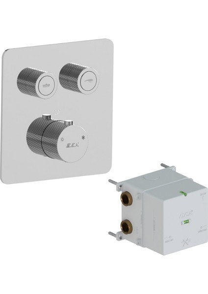 Eca Termostatik Ankastre Duş Bataryası Sıva Üstü-Sıva Altı 2 Yollu 102101402