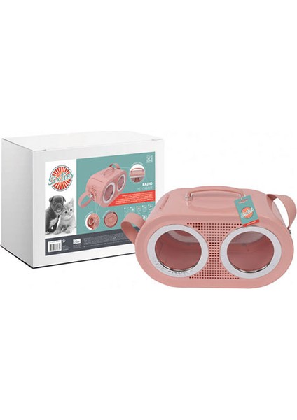 Radio Kedi ve Küçük Irk Köpek Taşıma Çantası Pembe 50x23x31 cm