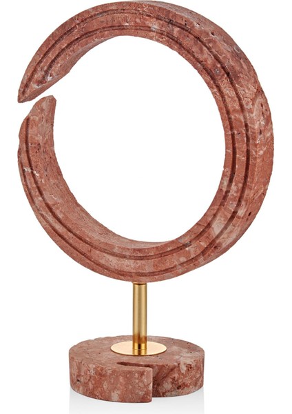Evza Kırmızı Traverten Burgu Dekor 12*25*35 cm