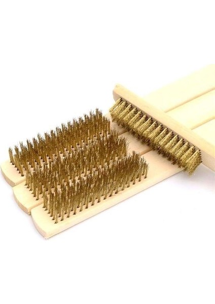 Buffer® Metal Telli Fırça Ahşap Saplı Pas Kir Sökme Temizleme Fırçası
