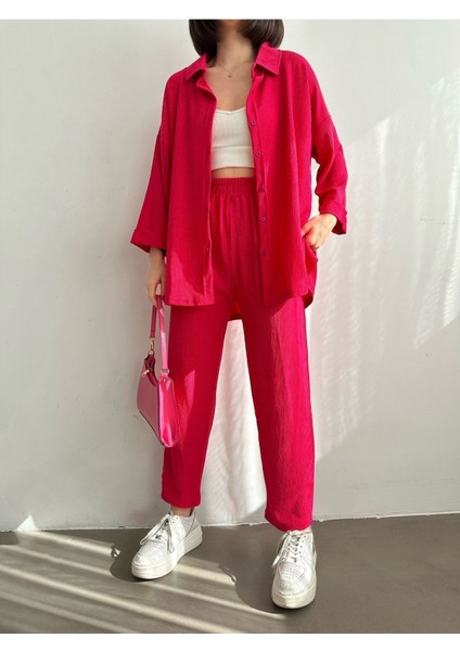 Kadın Duble Kol Alt Üst Gömlek Takım