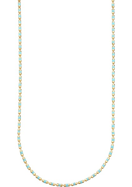 14 Ayar Altın Turkuaz Mine Boncuk Kolye fırsatları