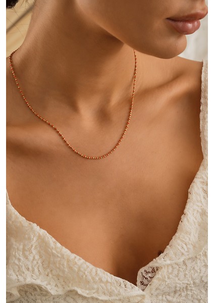 14 Ayar Altın Kırmızı Mine Boncuk Kolye fiyatları