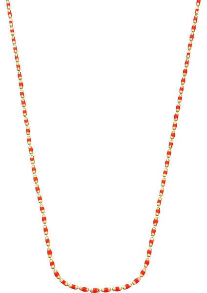 14 Ayar Altın Kırmızı Mine Boncuk Kolye fırsatları