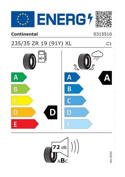 235/35 R19 91Y Xl Fr Sportcontact 7 Oto Yaz Lastiği ( Üretim Yılı: 2025 )