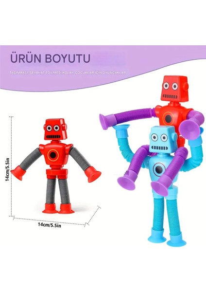 Esnek Robot Oyuncak - Bükülebilir, Vakumlu & Hareketli! Cam ve Masaya Yapışan Eğlenceli Figür 🚀🎉