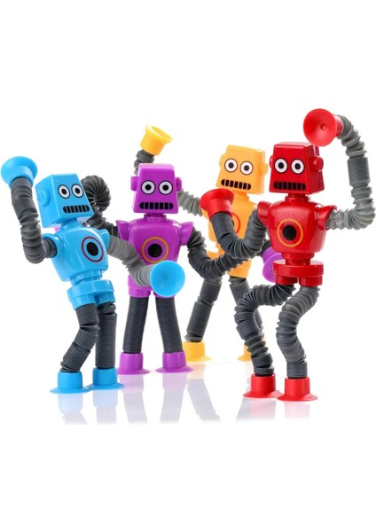 Esnek Robot Oyuncak - Bükülebilir, Vakumlu & Hareketli! Cam ve Masaya Yapışan Eğlenceli Figür 🚀🎉