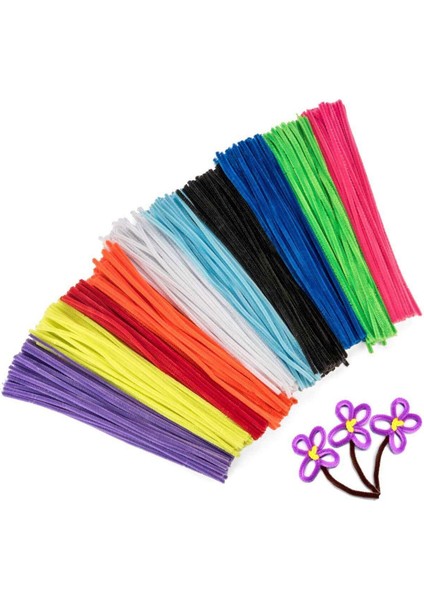 Renkli Şönil, 25 Adet, Tüylü Tel, 30 Cm, Eğitici Şönil Seti, Peluş Tel fiyatları