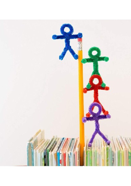 Renkli Şönil, 25 Adet, Tüylü Tel, 30 Cm, Eğitici Şönil Seti, Peluş Tel fırsatları