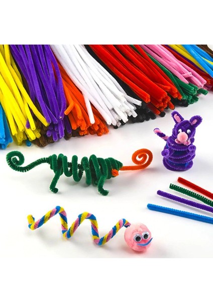 Renkli Şönil, 25 Adet, Tüylü Tel, 30 Cm, Eğitici Şönil Seti, Peluş Tel indirimleri