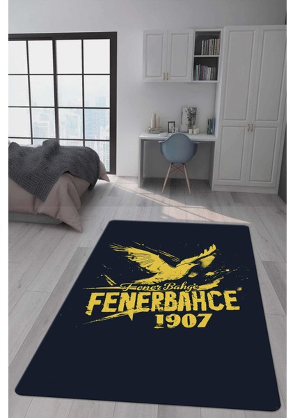 Kaymaz Taban Makinada Yıkanabilir Dijital Baskı Modern Desenli Genç Odası ve Çocuk Odası Halısı Dot Taban Halı