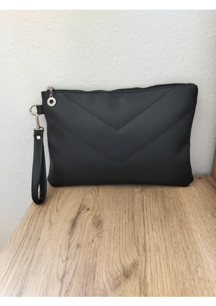Kadın Kapitone Desenli Portföy Clutch Çanta