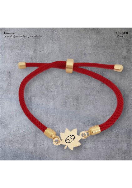 14 Ayar Altın Plakalı Özel Yaprak Figürlü, Kırmızı Örgü Det Ayıyla Astroloji Burçlar Sembolü Bileklik, Kişisel Özelliklerini Vurgul Ayan Şık Bir Hediye!